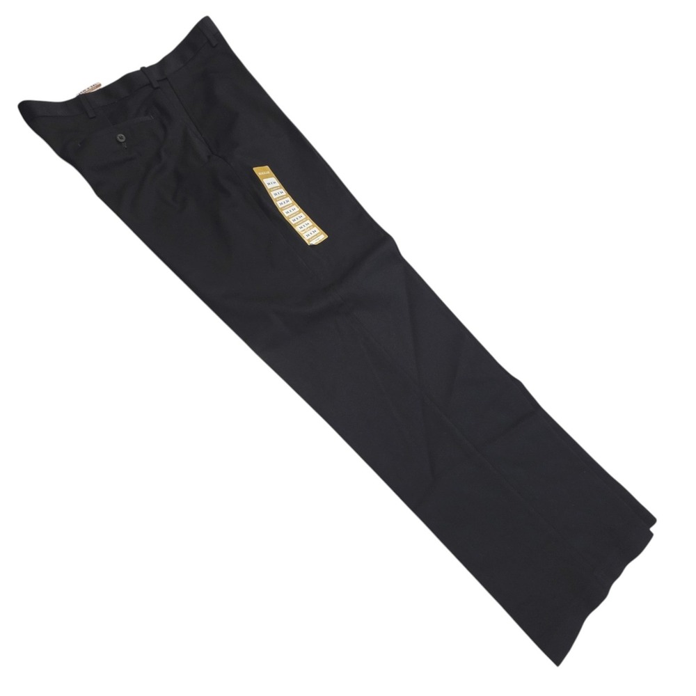 Haggar Mens Wrinkle Free Performance Khaki Pants Black Classic Fit HC01015 36x34 - Picture 4 of 10